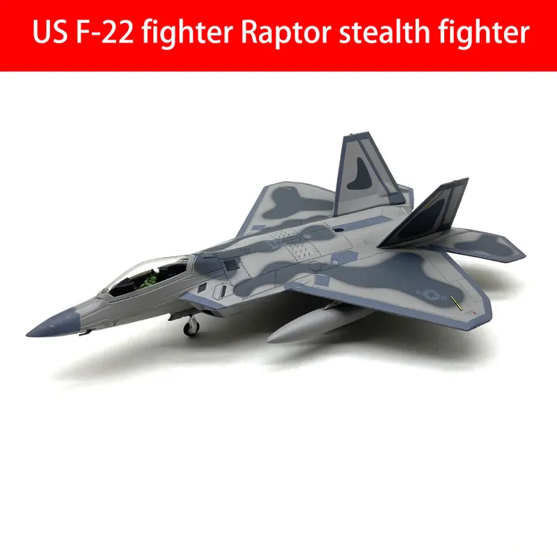 Military aircraft model US F-22 fighter Raptor stealth fighter Children's toys, boys' birthday gifts, puzzle toys, collection