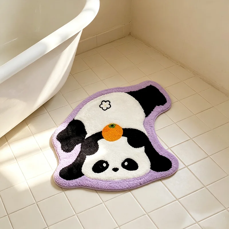 VIKAMA Cartoon Panda Cute Floor Mat Anti Slip Soft Area Carpet Entrance Corridor Water Absorbing Carpet Home Decoration