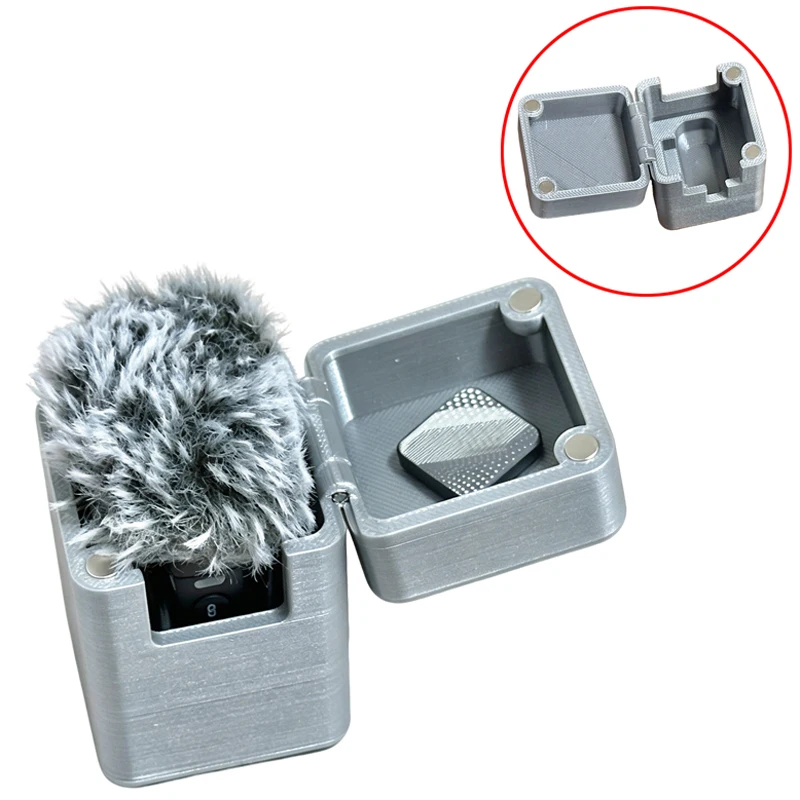 1PCS For DJI Mic 2 Microphone Transmitter Magnetic Storage Case Minimalist Organizer Box Anti-Scratch Shock-Absorbing Accessory