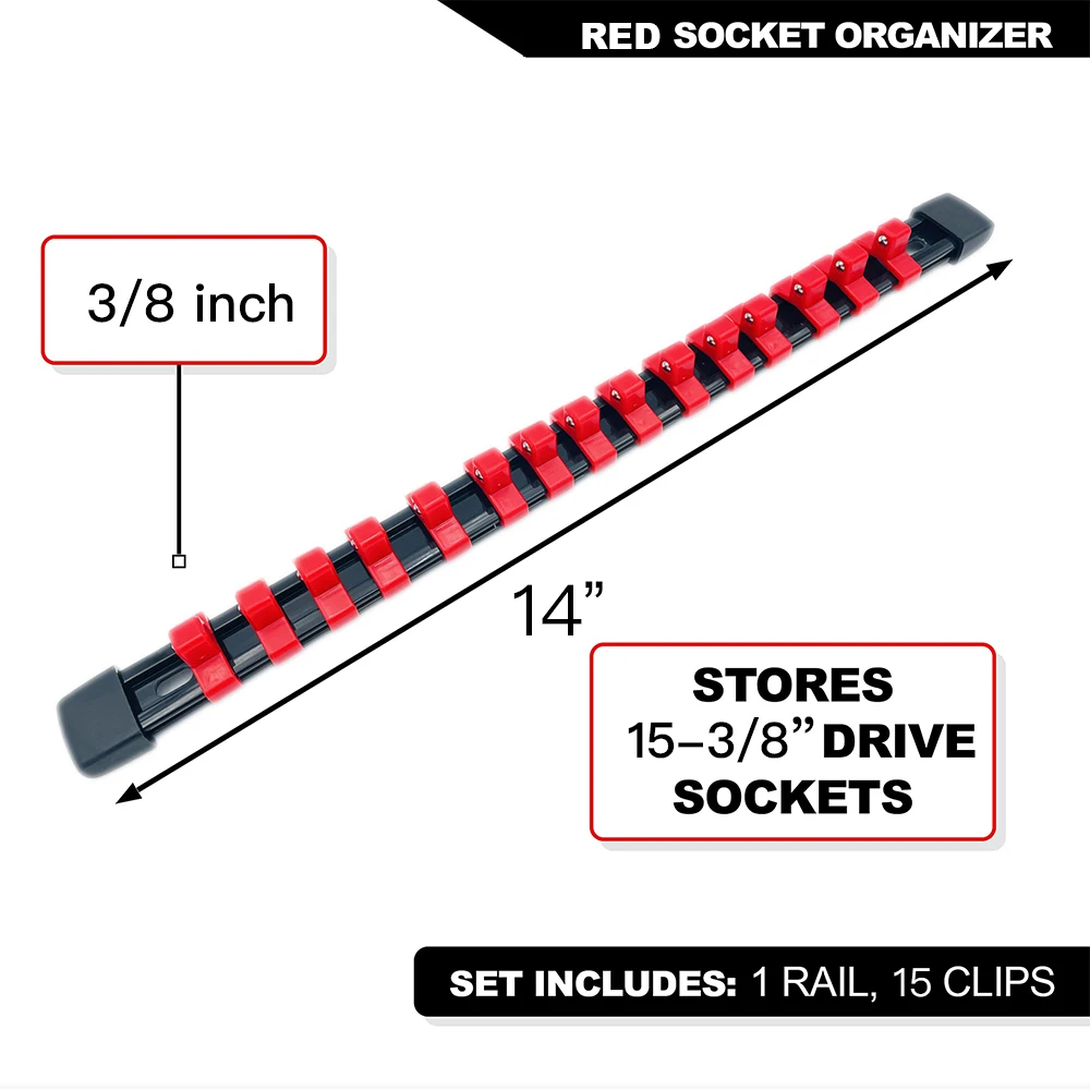 1/4 "3/8" 1/2 "Wrench Houders Rechte Plastic Universele Socket Organizer Rail Beugel Reparatie gereedschap Socket muursleutel Thuis Gereedschap