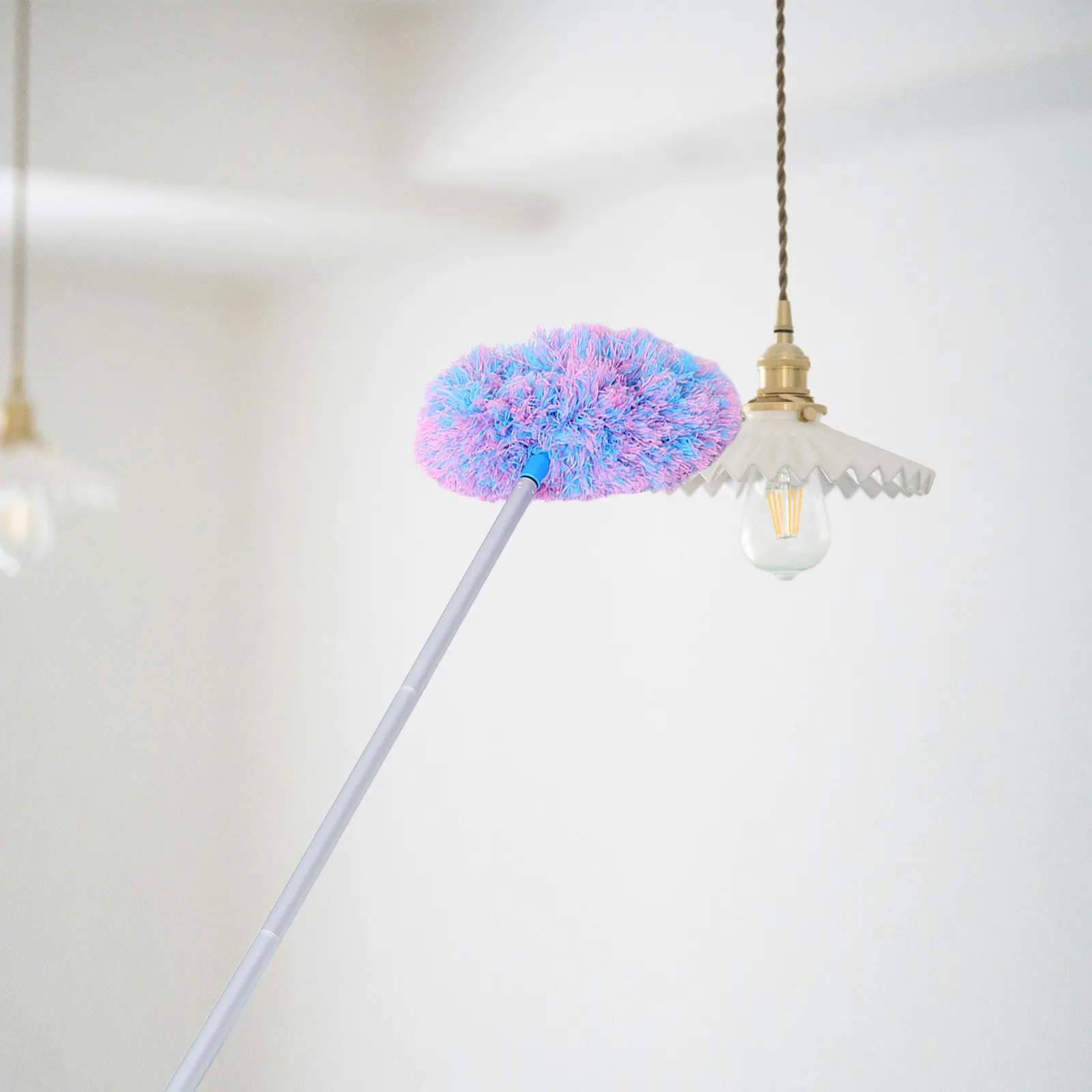 Detachable Ceiling Fan Cleaner Duster Circular Design Soft Brush Dust Remover Reusable Fan Cleaning Tool Extendable Pole High
