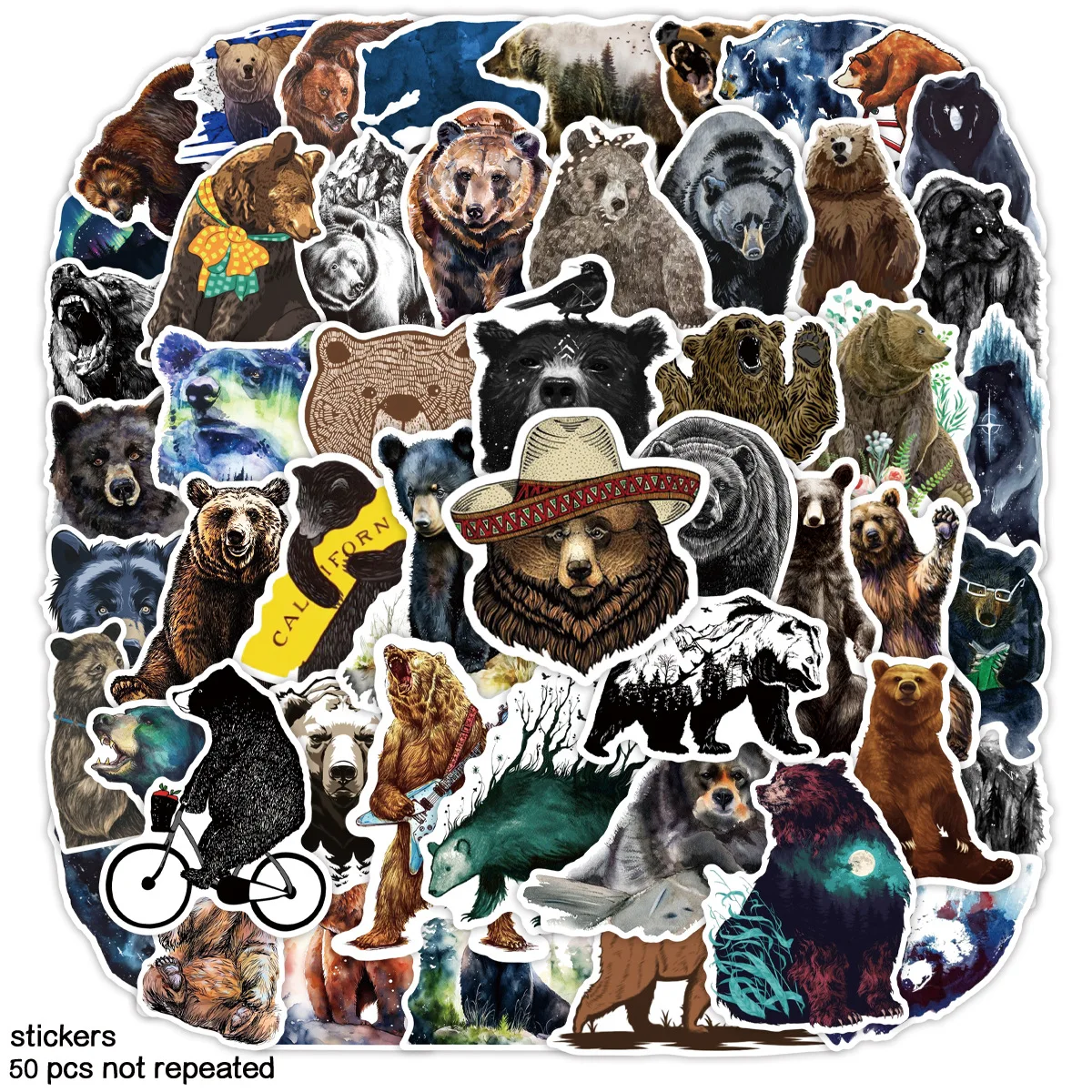 

50 шт., наклейки с природой, наклейки с граффити, бутылка воды, ноутбук, телефон, велосипед, чемодан, скейтборд, наклейка для детей и взрослых