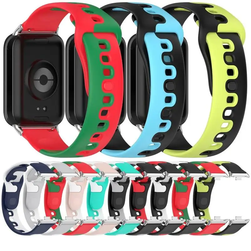 Bicolor Silicone Strap for Xiaomi Mi Band 9 Pro Smart Watch Breathable wristband for Xiaomi Mi Band9 Pro/ 8 Pro/Redmi Watch 4