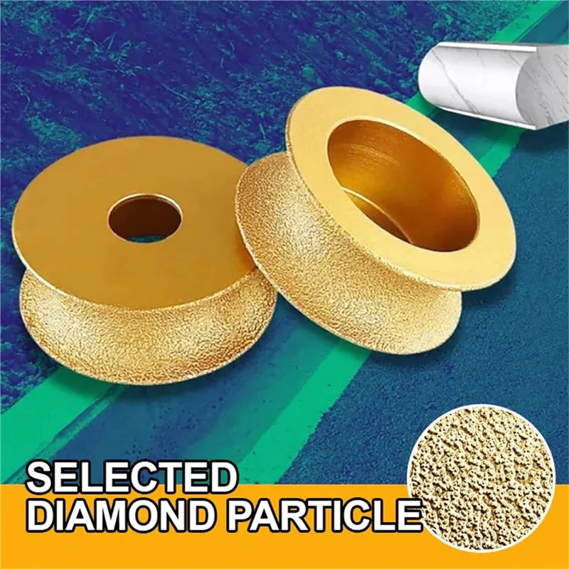 AB47-Edge Diamond Grinding Wheel, 3 Inch Profile Hand Diamond Wheel, Round Dry Vacuum Brazed Diamond Grinding Wheel