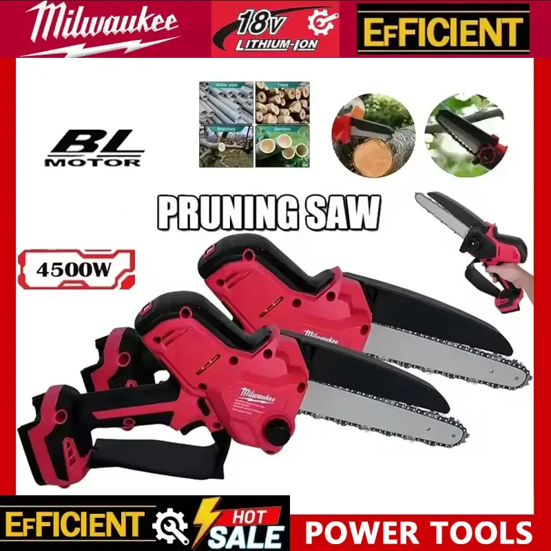 

Бесщеточная электрическая цепная пила Milwaukee 8 дюймов с автоматической подачей масла, для обрезки деревьев и резки, для аккумулятора 18В