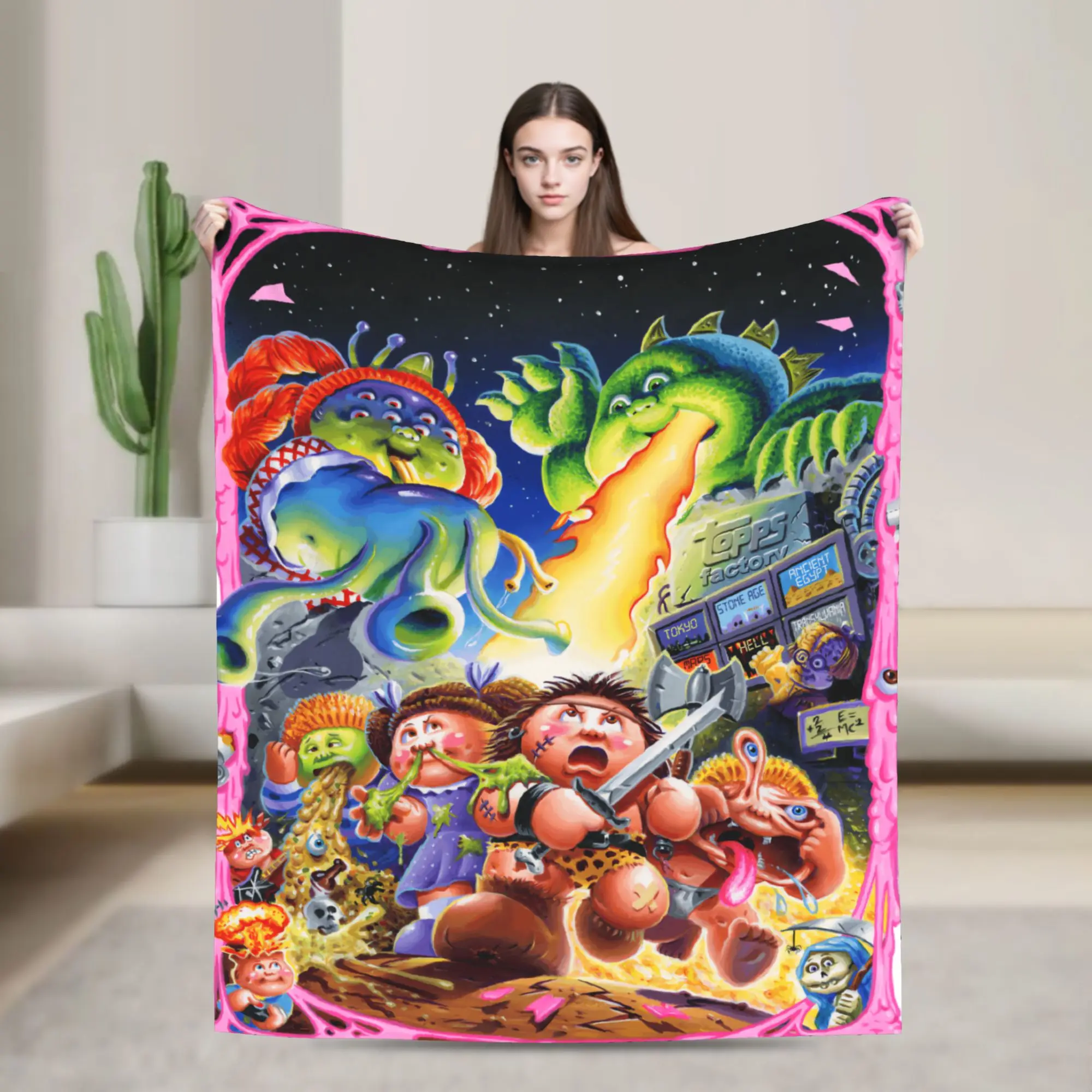 Soft Warm Blanket Travel Garbage Pail Kids Throw Blanket  Flannel Bedspread For Outdoor Pattern Sofa Bed Cover