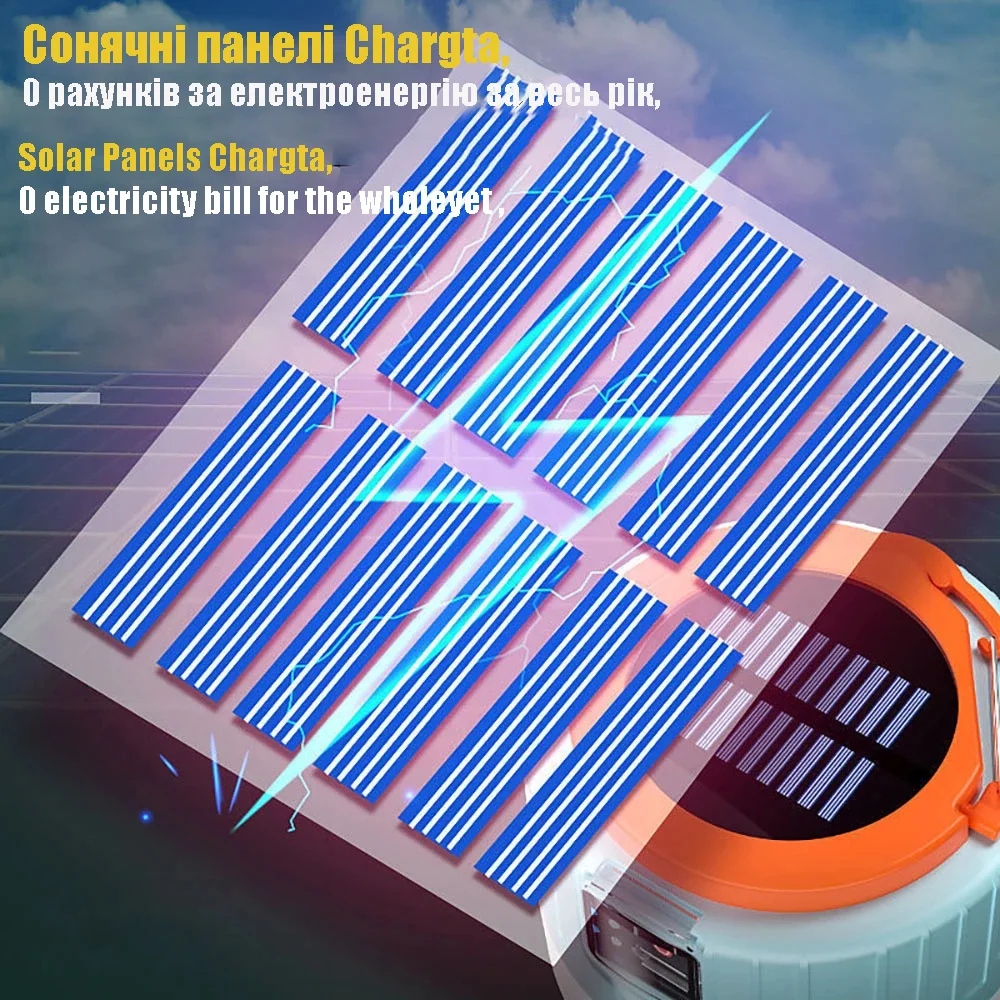 Portable High Power Led Light Flashlight Camping Equipment Solar Charging Lantern USB Bulb Camping Tent Lamp Lighting Waterproof