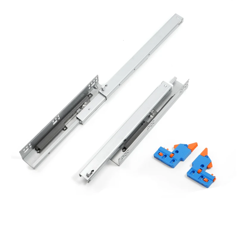 STARSHINE Drawer slide rail bottom support three-section synchronous linkage full-pull slide damping buffer drawer hidden rail