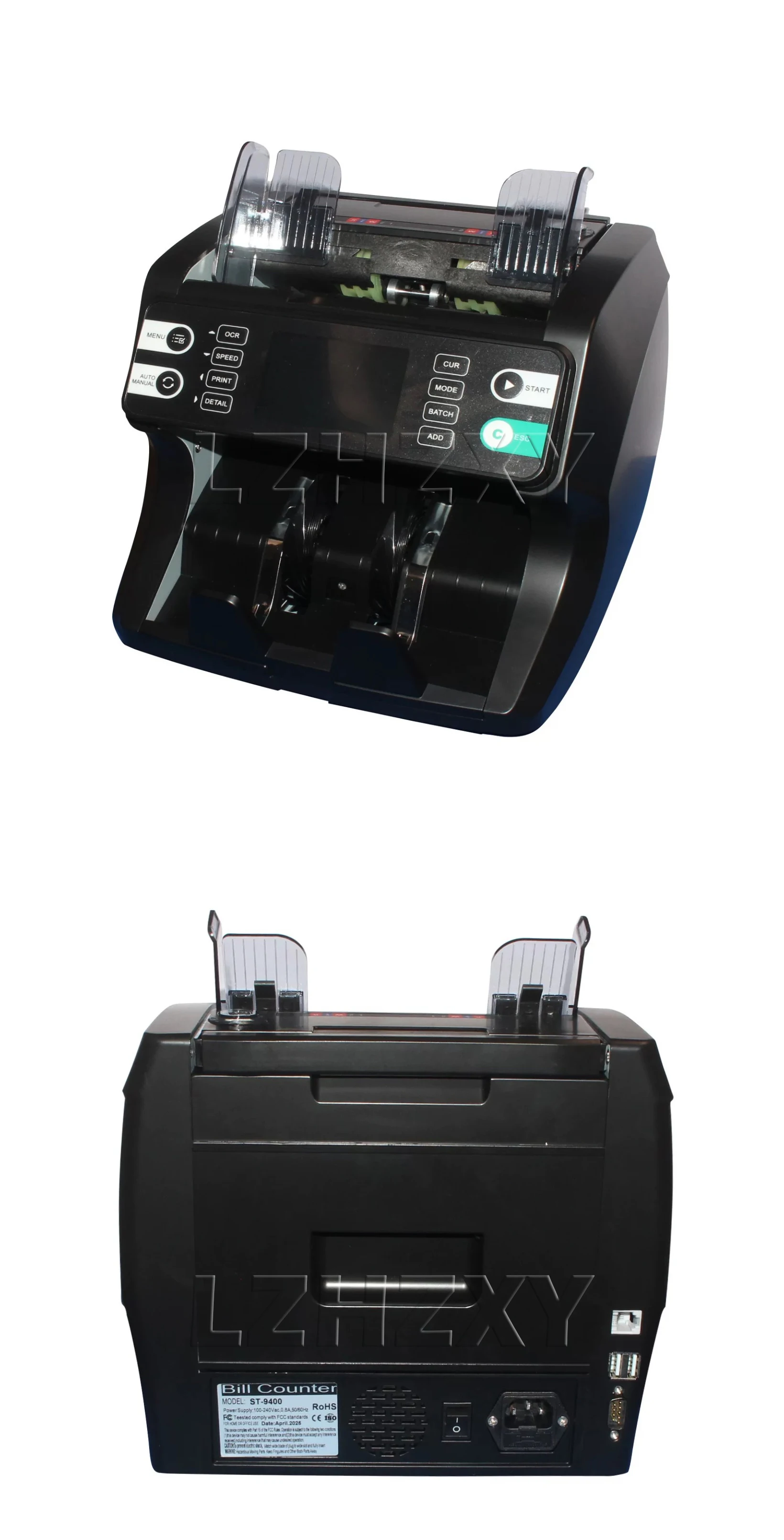 220/110v Multi Currency Cash Registe Detector Money Counter Bill Counter Counting Machine with Display Screen for US Dollar/Euro