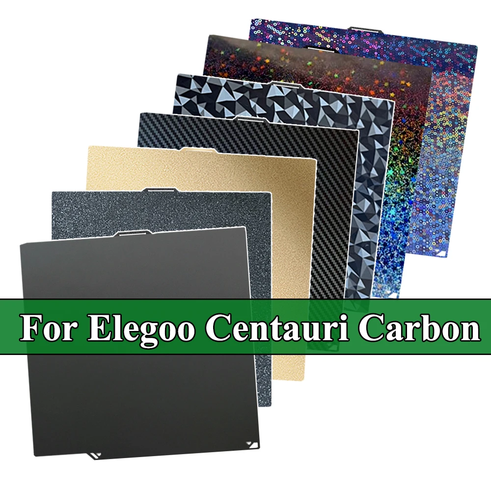 

Гладкая пластина PEI для углеродного 3D-принтера Elegoo Centauri, аксессуары для кровати с подогревом, двухсторонняя объединительная пластина для Elegoo Centauri Carbon