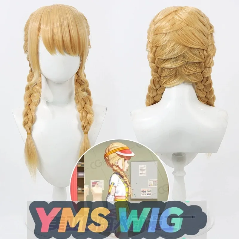 

【YMS WIG】Школьный идол-мастер Fujita Kotone, парик для косплея, золотисто-желтая коса
