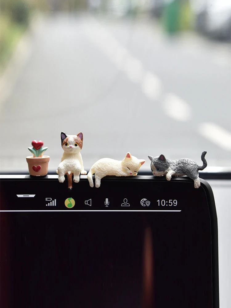 

Cat Decoration Car Mini Kawasaki Cat Cartoon Bedroom Restaurant Decoration Children's Toy Car Decoration With Traceless Glue