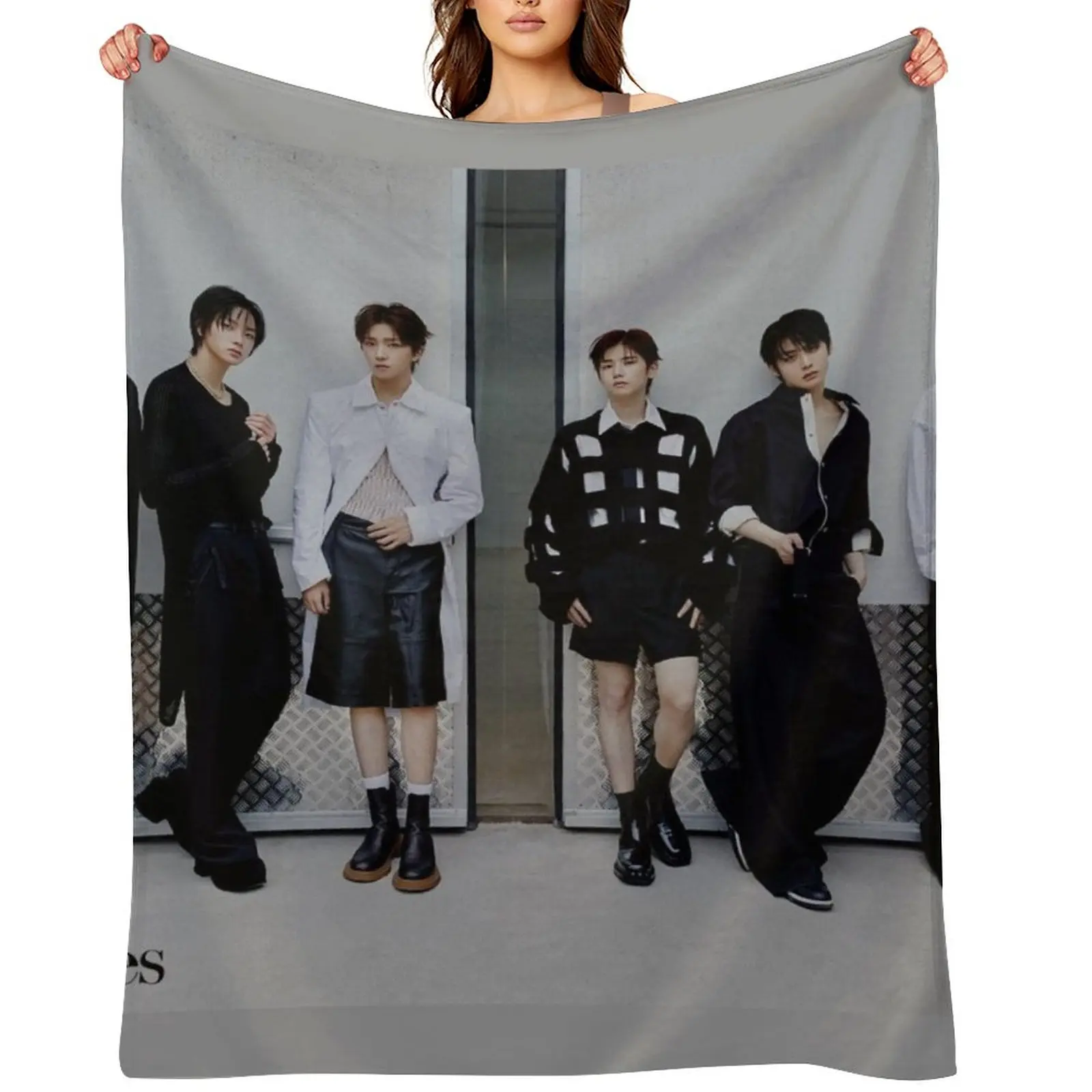 

BOYNEXTDOOR black and white hot sexy concept kpop boy group members poster JAEHYUN, SUNGHO, RIWOO, TAESAN, LEEHAN, Throw Blanket