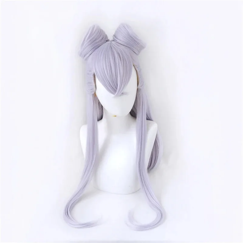 2025 yiyi High Quality Game KDA Evelynn With Buns LoL Cosplay Light Purple Synthetic Hair Long Straight Wigs + Free Wig Cap view 3