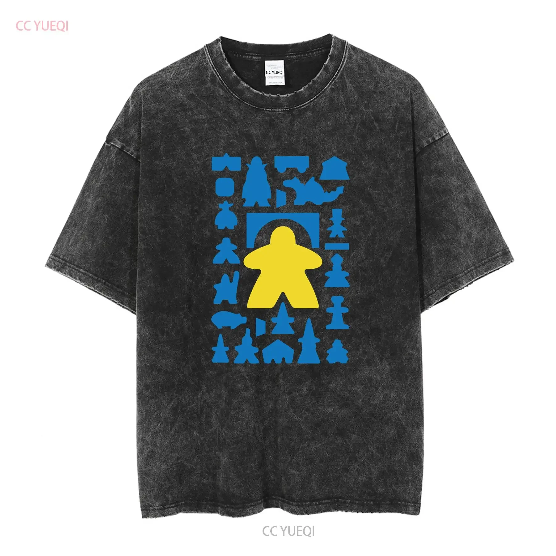 Carcassonne T Shirt Meeples Expansions Soft Bella Canvas Board Gamer Unofficial Fan Art long or short sleeves vintage Washed