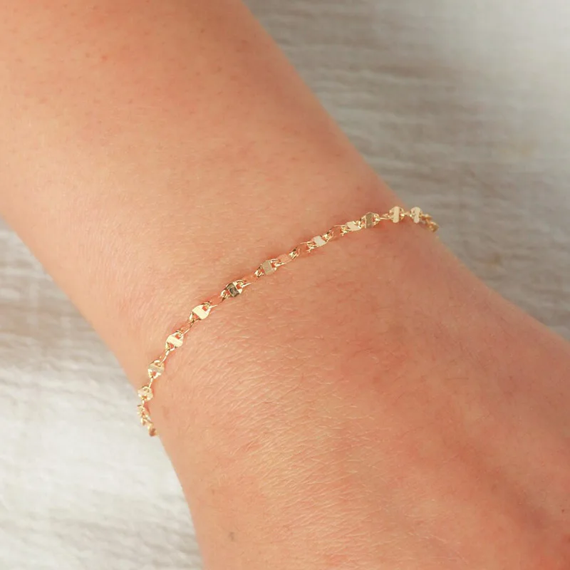 2.2mm Disc Link Chain 14k Gold Filled - Bulk Wholesale Permanent Jewelry Footage Unfinished DIY Gold Chain for Footwear