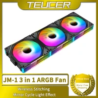 TEUCER-ventilador de refrigeración por agua para PC, dispositivo ARGB con ciclo de espejo, efecto de luz, PWM, 800-2000RPM, 360mm, JM-1