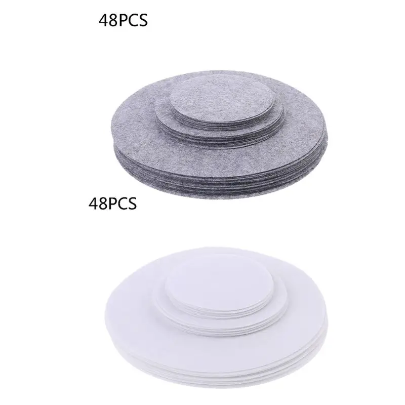 Set of 48 Soft Felt Plate Dividers 3 Sizes Pan Separator Pads Cookware Bakeware B03E