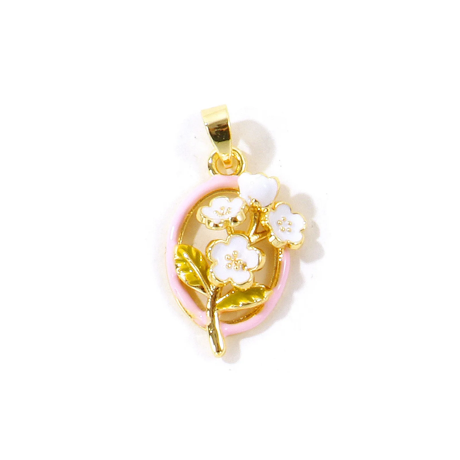2 Stück Mehrfarbige Blumen-Anhänger aus emailliertem, 18K vergoldetem Messing für DIY-Halsketten, Armbänder, Schmuckherstellung, Großhandel – Detail 5