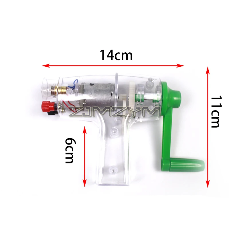 مولد تيار مستمر كرنك يدوي مع لمبة 6 فولت ، مولد كهرباء ، مصدر طاقة للطوارئ ، تدريس الفيزياء ، ميكانيكي