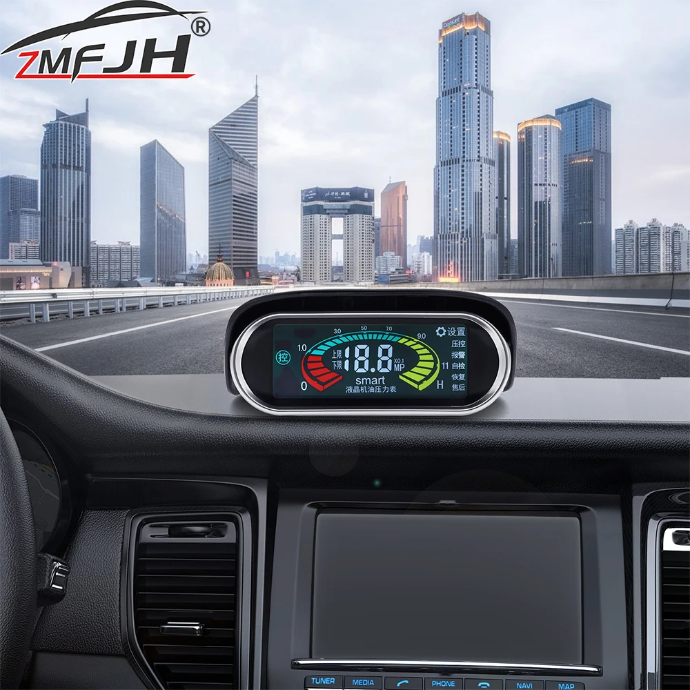 

Цифровой интеллектуальный ЖК-дисплей для измерения давления масла с датчиком 1/8 NPT, индикатор давления масла для гоночных автомобилей и грузовиков, 12В/24В