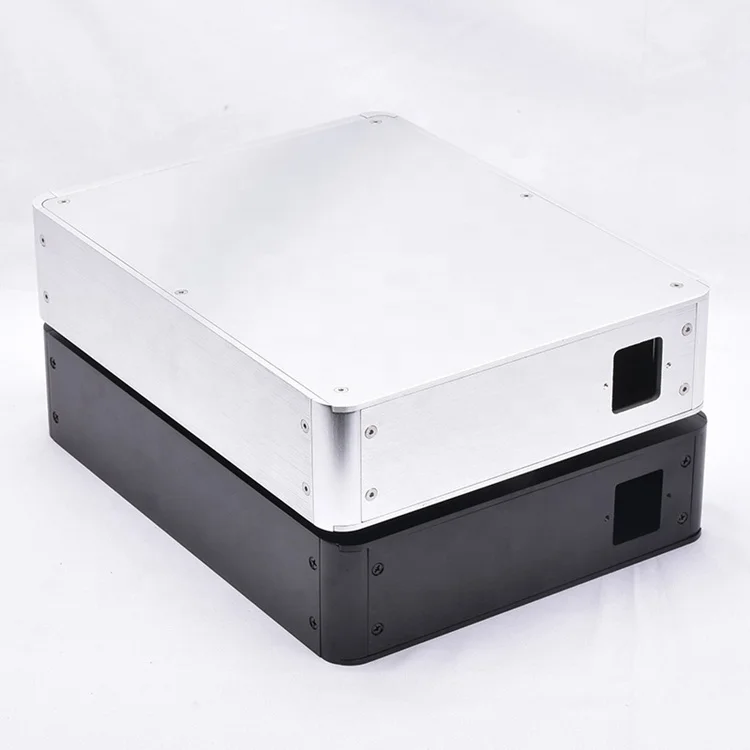BRZHIFI BZ2106 Aluminiumgehäuse Anpassbares Hifi-Verstärkergehäuse DIY Professionelles Audiophiles Netzteilgehäuse Ausgangsbox