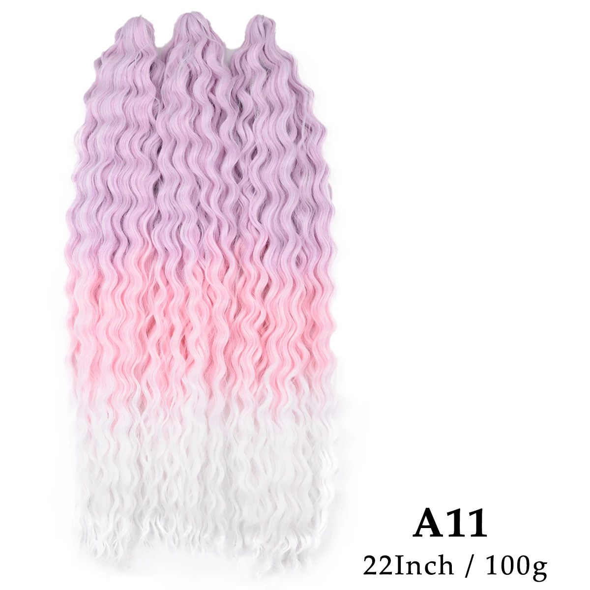 Ariel-onda de água torção Crochet cabelo, 22 ", trança sintética, Ombre, loira, rosa, onda profunda trança, extensão do cabelo