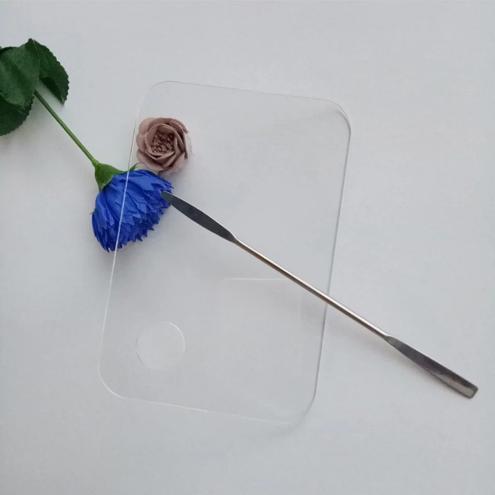 

2 комплекта палитров для смешивания макияжа, прочные маникюрные пластины для смешивания цветов, шпатели для пигментов, инструменты для смешивания цветов для дизайна ногтей