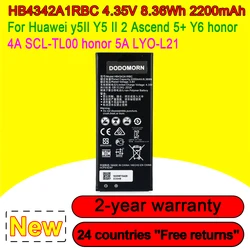 New HB4342A1RBC 2200mAh High Quality Battery For Huawei Y5II Y5 II 2 Ascend 5+ Y6 Honor 4A SCL-TL00/5A LYO-L21 Fast Delivery