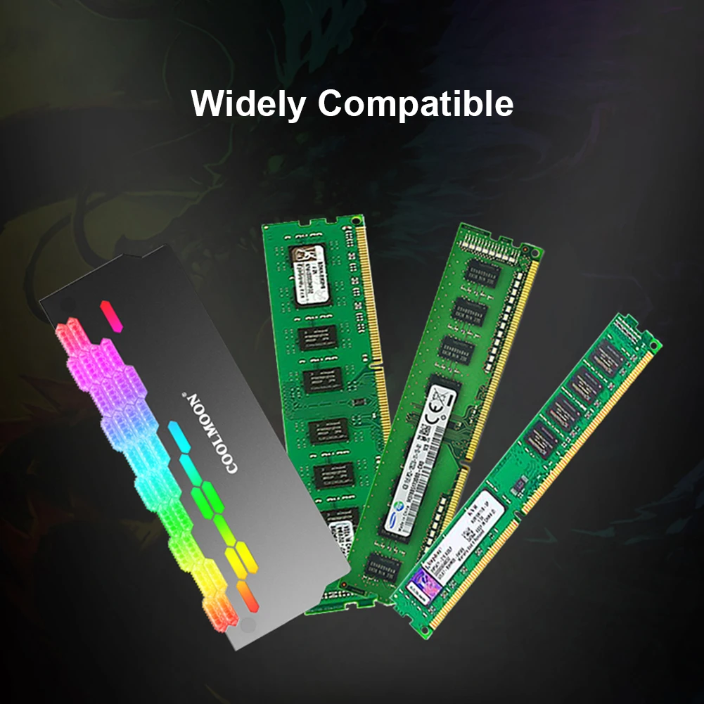 

COOLMOON RA-2 RAM PC Memory Bank Радиатор-кулер ARGB Красочный распределитель тепла