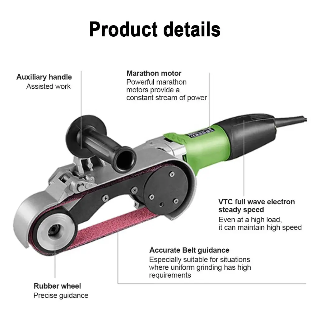 

CX-800W Stainless Steel Tube Polishing Curved Edge Belt Sander Pipe Surface Grinder Metal Rust Removal Brushing Equipment