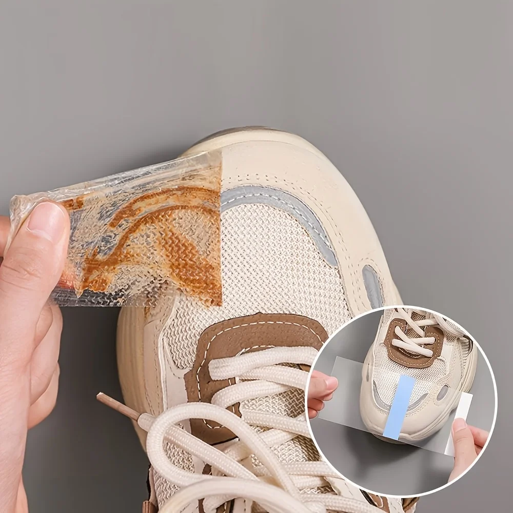 30/90Pcs Shoe Toe Rain Stickers Clear Films Shoe Head Stain Removal Wear Resistant Dirt Resistant Waterproof Shoe Stickers image 5