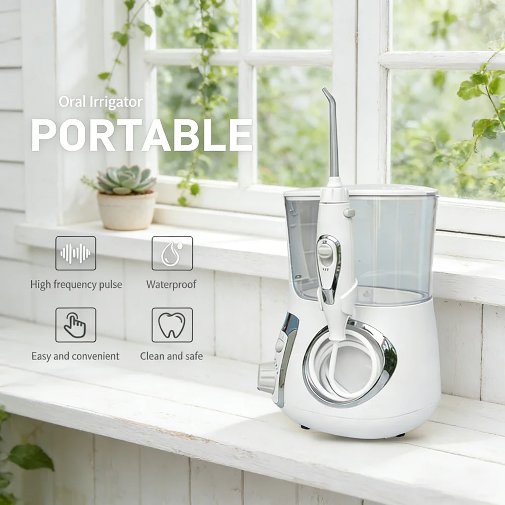 

Электрический настольный ирригатор для полости рта, 800 мл, 10 режимов, мощный стоматологический водный распылитель, ирригатор для ухода за полостью рта