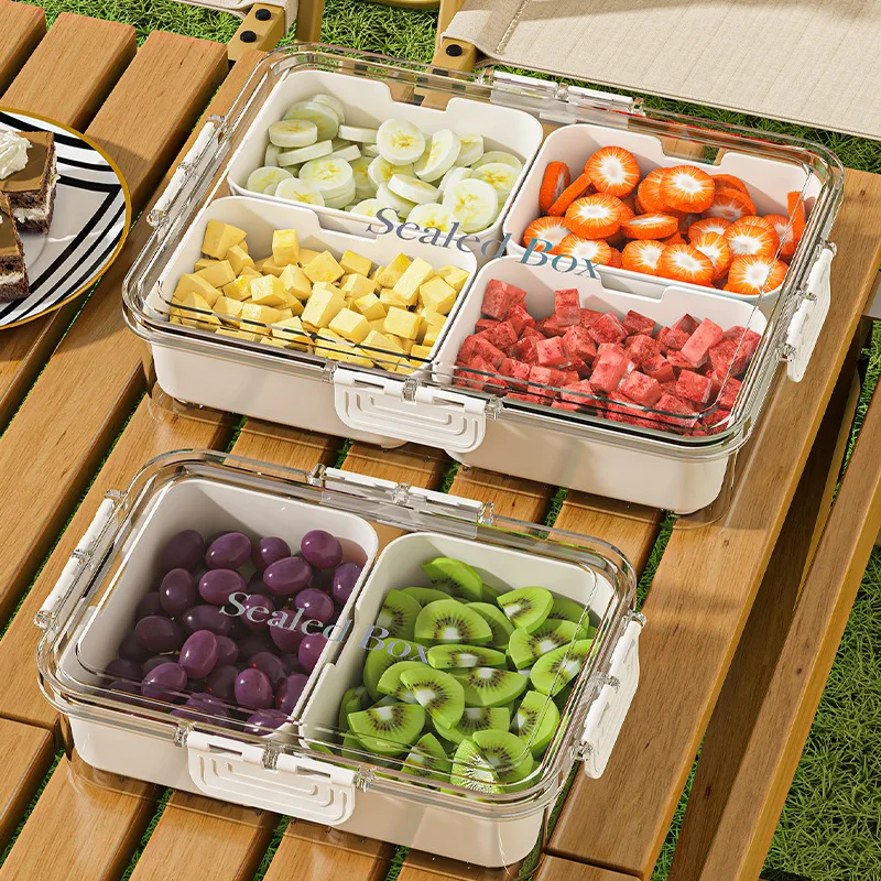 

Household Refrigerator Fruit and Vegetable Split Fresh Storage Box Outdoor Camping Picnic Portable Fruit Bento Food Storage Box