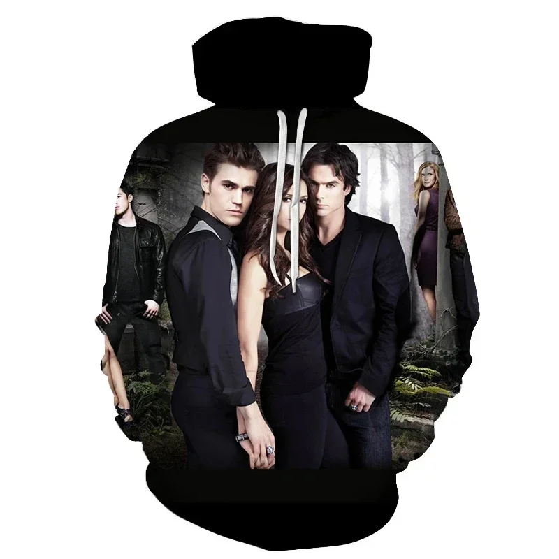

Vampire Diaries 3d printed hoodie Men's spring autumn street sweatshirt loose casual outdoor sports top long sleeve hoodie