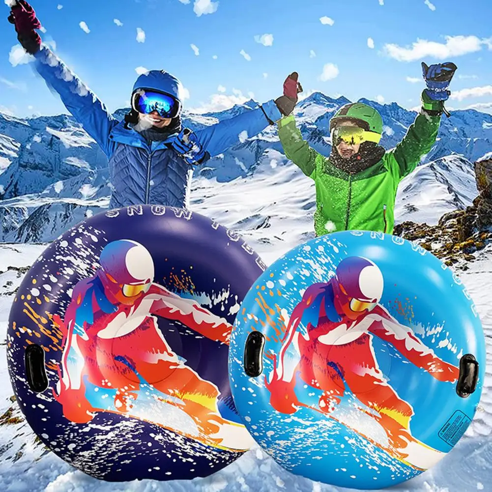 Inflatable Cartoon Dinosaur Dazzling Skiers Snow Sled Sealing Strong Load-bearing Skiing Sled Snow Tube with Handle Ski Circle