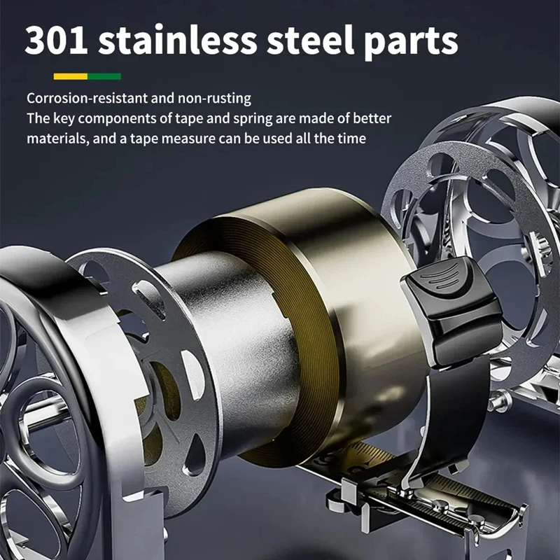 Xiaomi 5M Рулетка из нержавеющей стали Портативная антикоррозийная выдвижная метрическая линейка Прочный дизайн Деревообрабатывающий измерительный инструмент