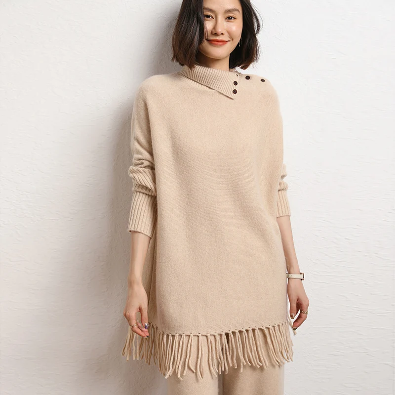 2024 Loose Soft Sweaters 100% Cashmere Knitted Pullovers O-Neck Sweaters Women High Quality Ladies Jumpers Clothes