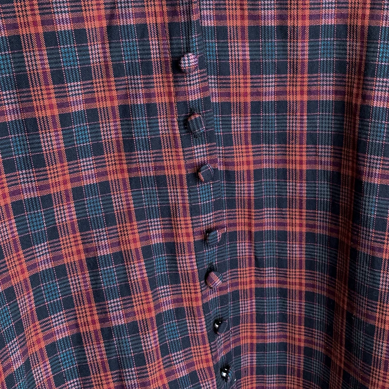 

Faionable Plaid irt Women's Spring Autumn New European Faion Loose Fit Linen Cotton Blend Long Sve Stand Collar Card...