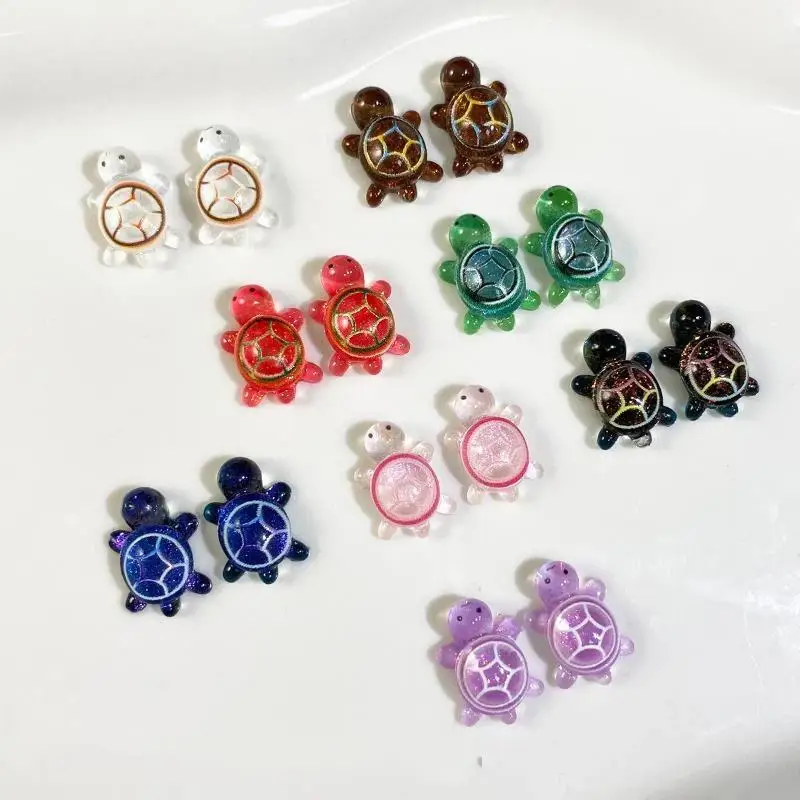 50pcs Mini Resin Colorful Turtles Figurines Multi-Function Turtle Miniatures For Micro Landscape DIY Fairy Garden Decor