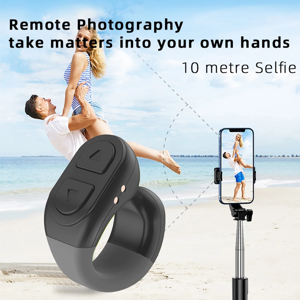 For TikTok Scrolling Ring Wireless Camera Shutter Mobile Selfie Lazy Remote Control Ring Mobile Phone Bluetooth Controller