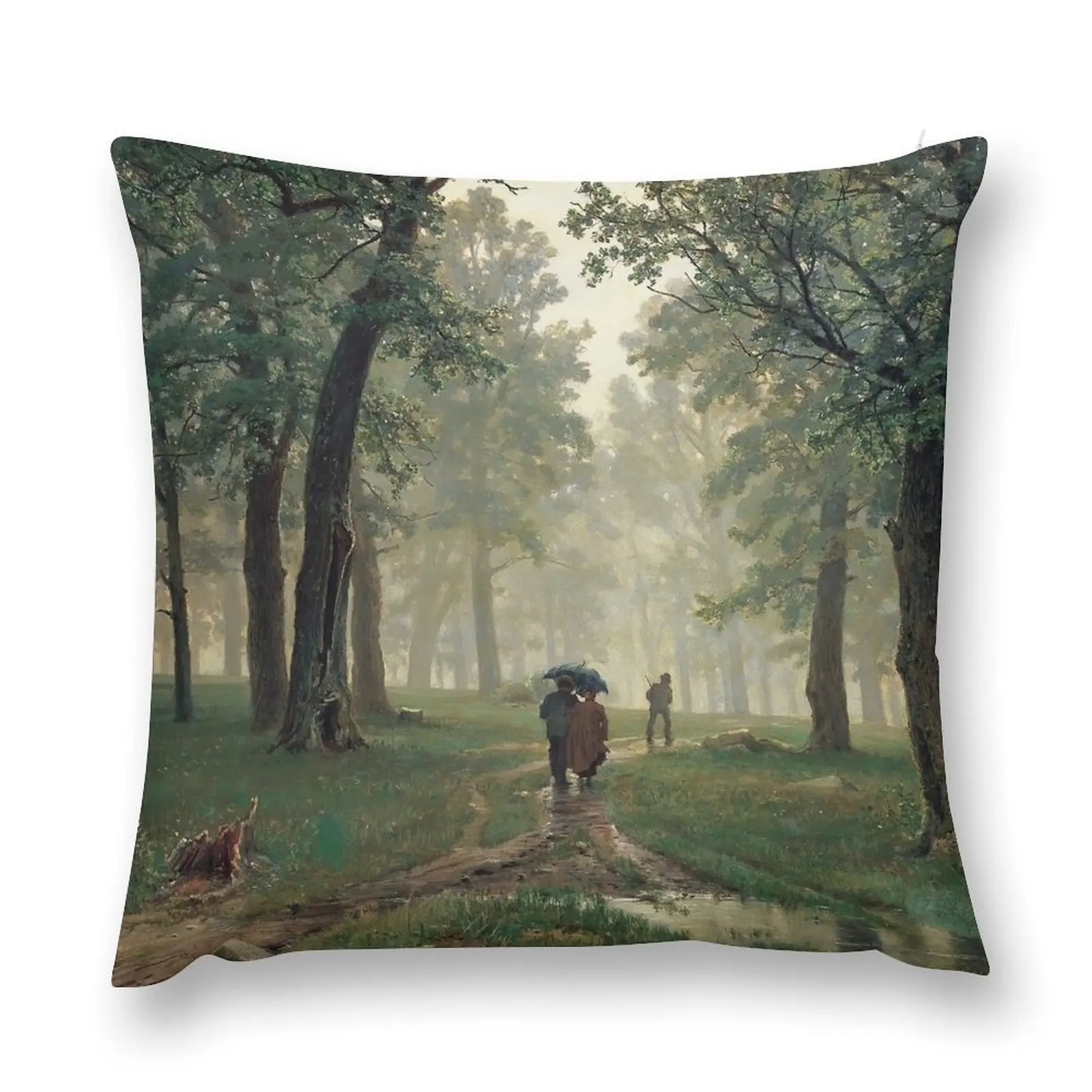 

Ivan Shishkin – Rain in the Oak Forest (1891) Throw Pillow Covers For Sofas luxury home accessories luxury decor pillow