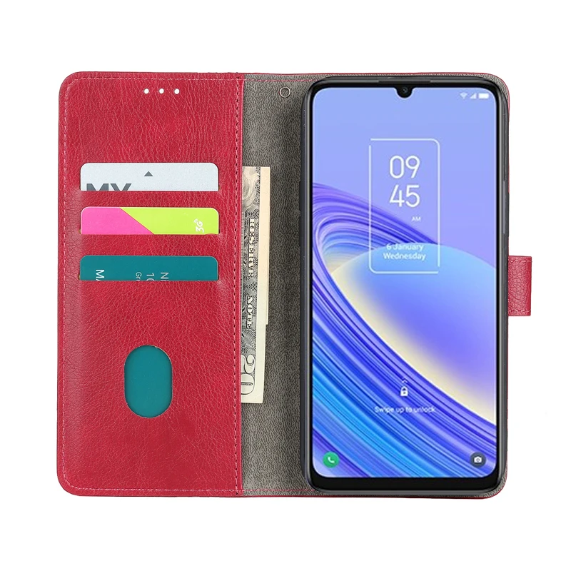 حافظة جلدية أصلية أصلية من TCL 40 SE مزودة بقفل مغناطيسي للهواتف Carcasa TCL 40 SE TCL40 SE 40SE 6156A 6156A1 eتوي