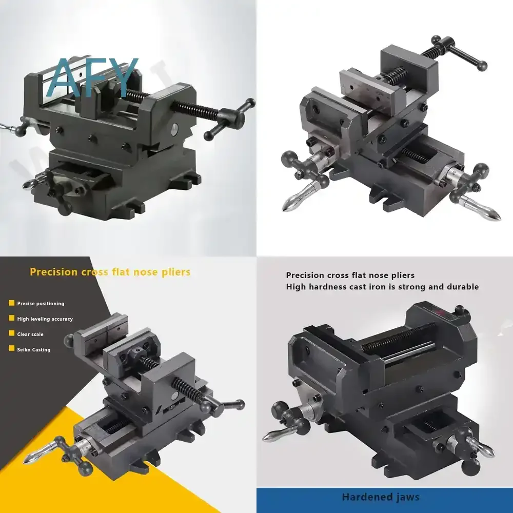 New Small Precision Cross Vise for Drilling and Milling Machine Two Way Moving Heavy Duty 4 Inch Cross Vise for CNC Router