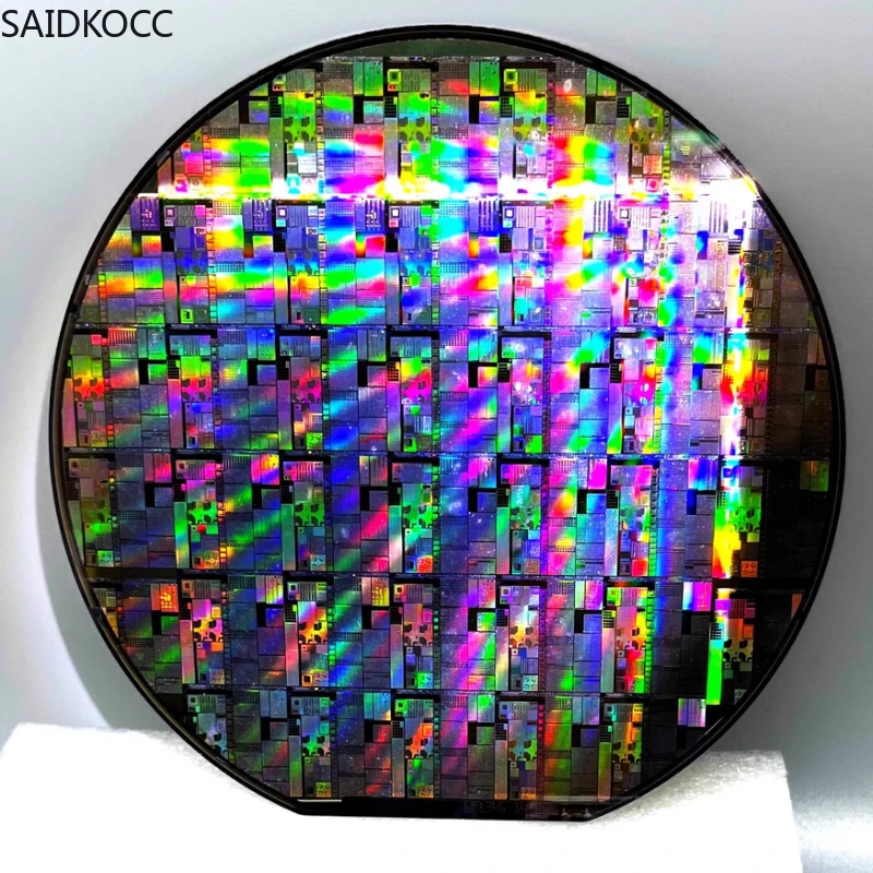 SAIDKOCC 12 8 6 inch Silicon Wafer Decoration Gift Photoetching Circuit Chip Semiconductor Silicon Wafer With Acrylic Holder