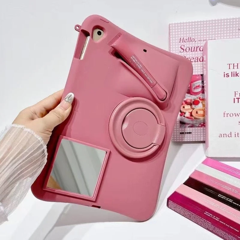 3D Lipstick Make-up Silicone Case For Samsung Galaxy tab A11 + A9 plus 11 Funda Galaxy tab A7 lite 8.7 Portable Lip Gloss Cover