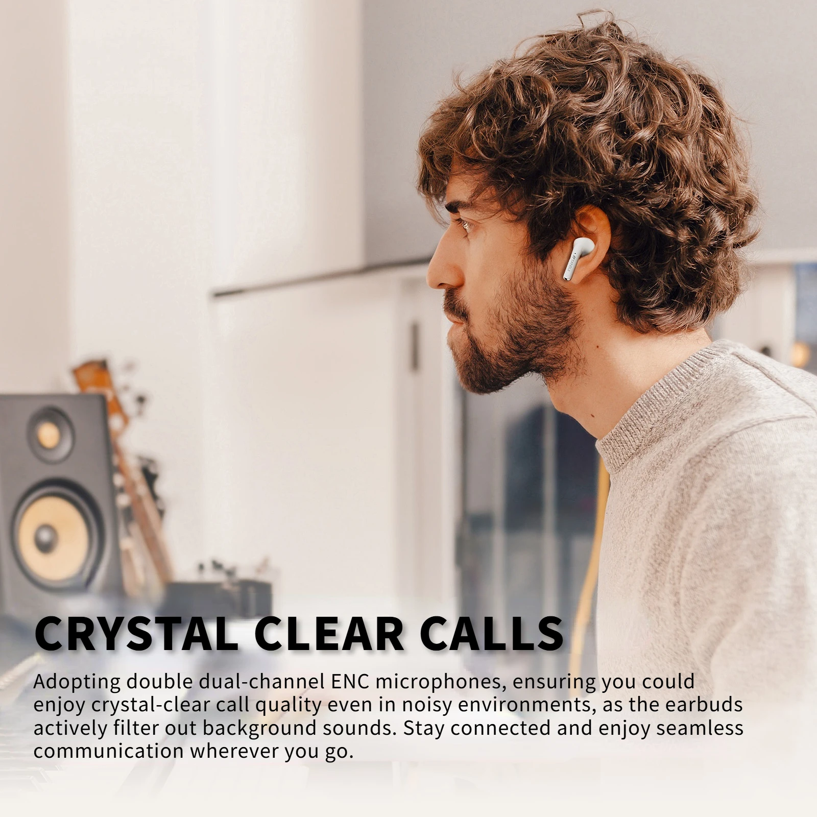 سماعات أذن Sansui W59 AI مترجم ANC بلوتوث 6.0 TWS سماعات أذن لاسلكية - 35 ديسيبل سماعات أذن بلوتوث بخاصية إلغاء الضوضاء النشطة
