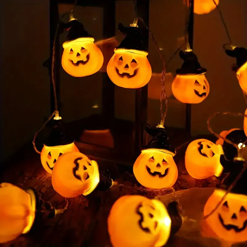 Halloween Kürbis Hut führte Lichterketten Innen Kürbis Laterne Lichter Halloween Home Party Hof Wandt ür Dekor Lichter 822 – Detail 7