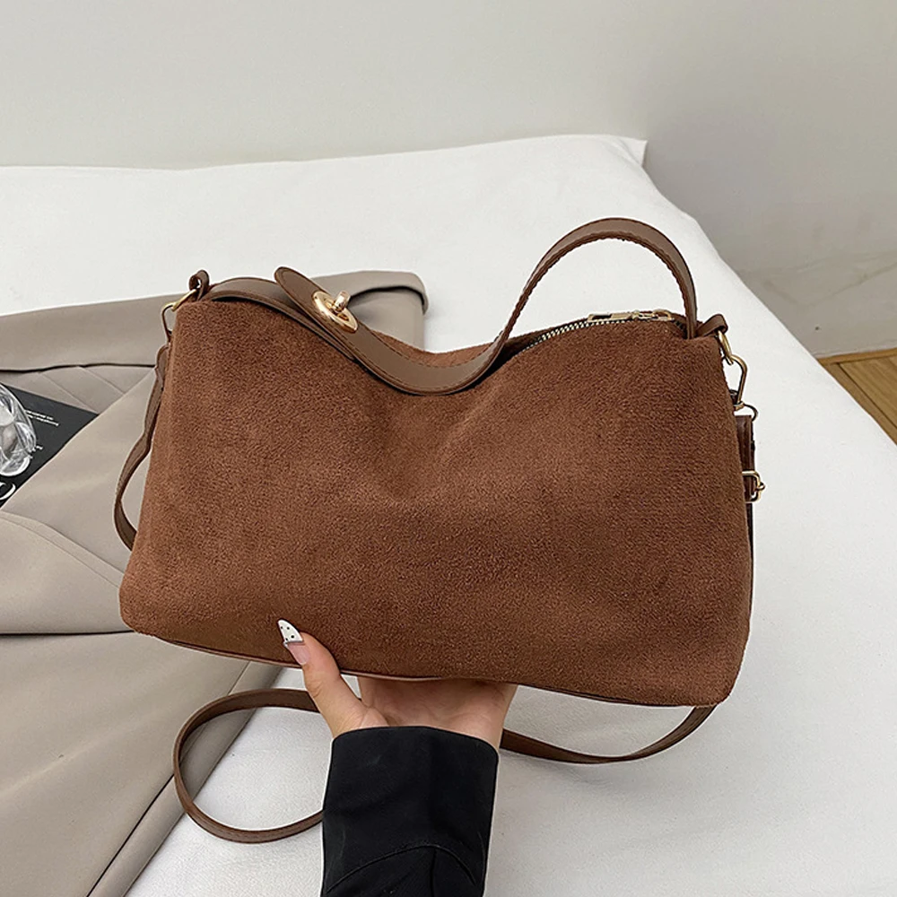 Damen-Umhängetasche, hochwertige Handtasche aus Kunstwildleder, geräumige, schlichte Umhängetasche für den täglichen Gebrauch, modische und vielseitige Tragetasche. – Detail 1