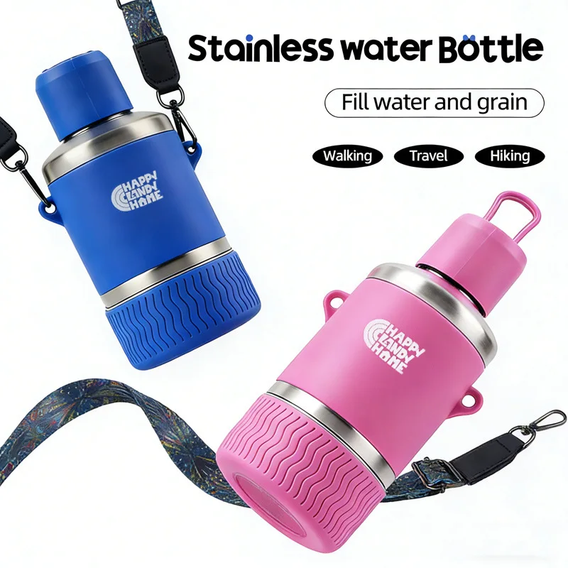 

Pet stainless steel kettle dog supplies outdoor large-capacity drinking water leak-proof portable water feeder